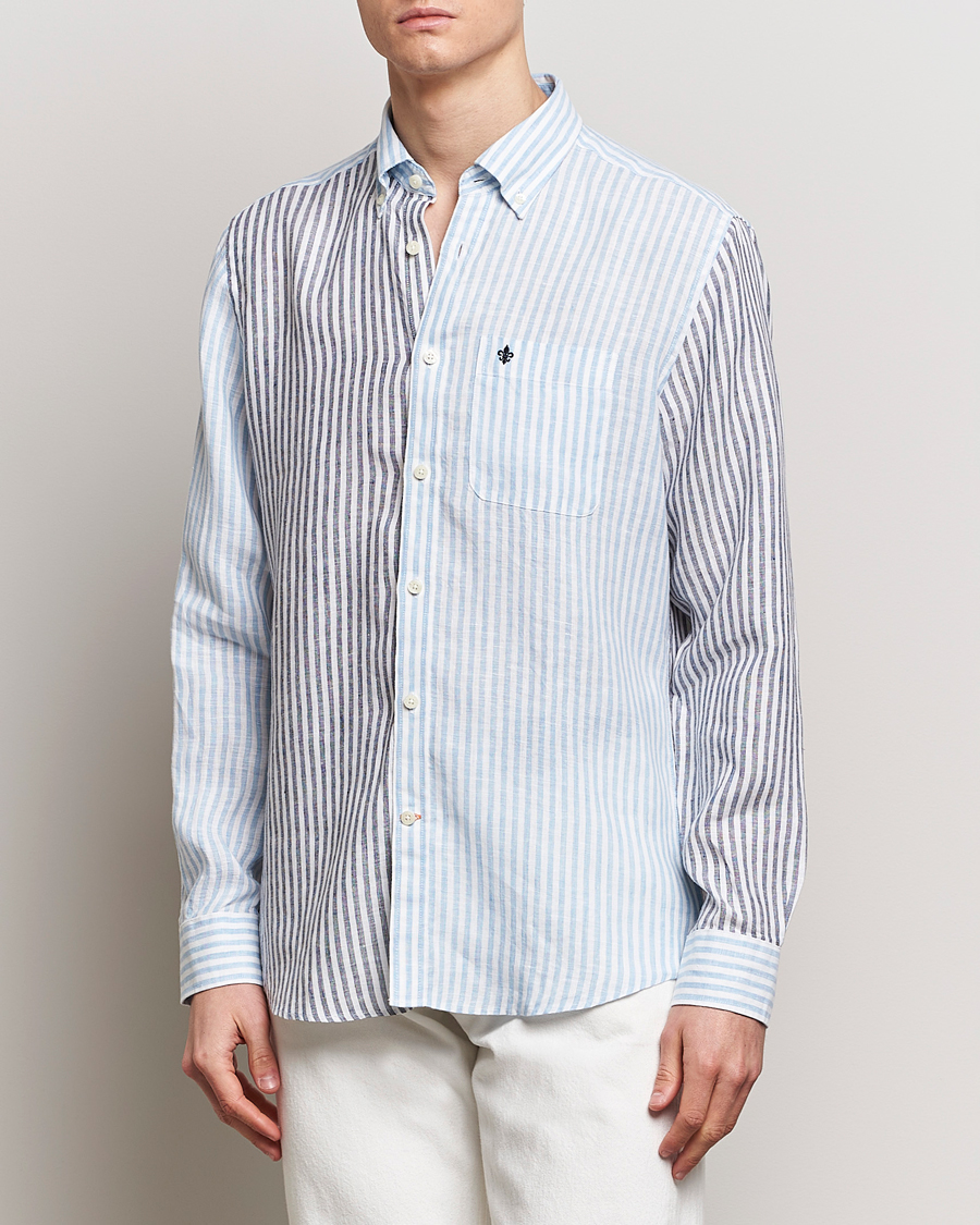 Men | The Linen Closet | Morris | Douglas Linen Mix Shirt Blue