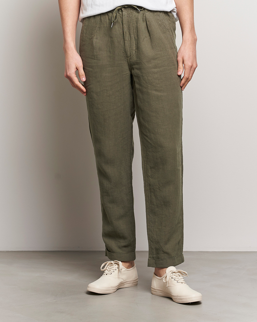 Men | Clothing | Polo Ralph Lauren | Prepster Linen Trousers Thermal Green