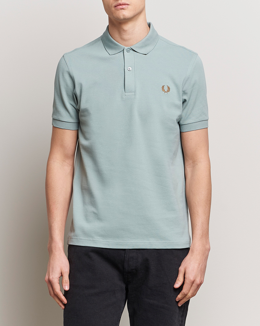 Men | Clothing | Fred Perry | Plain Polo Shirt Silver Blue