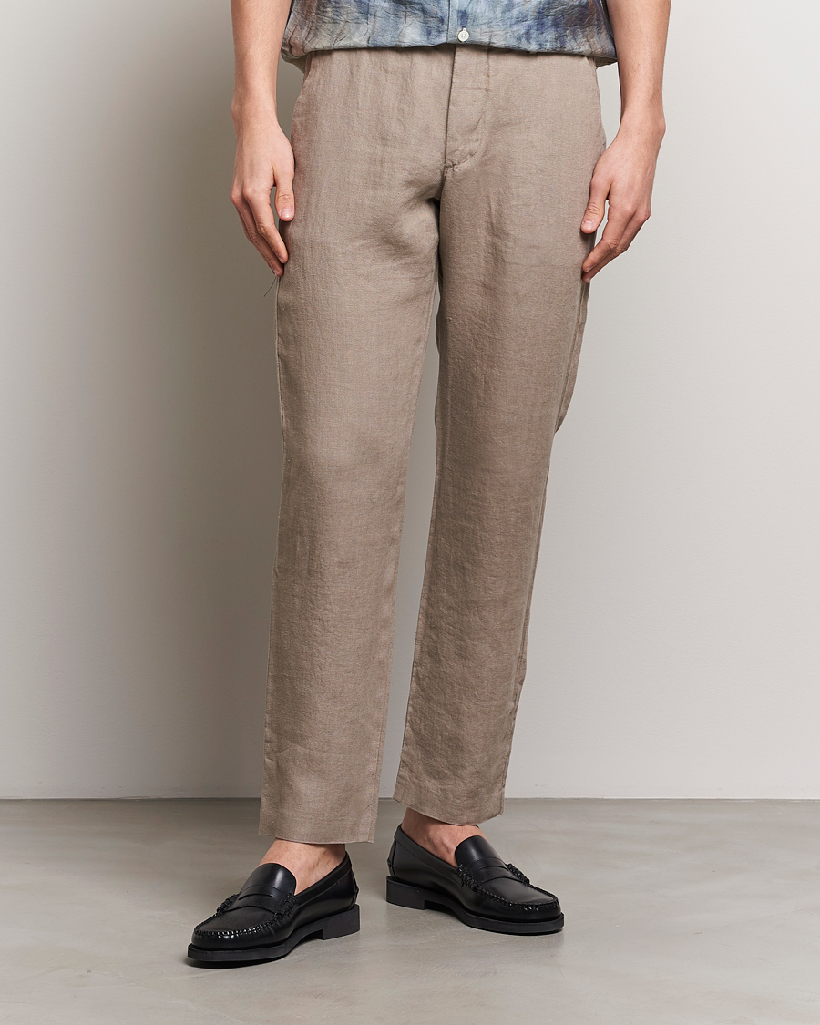 Men | Clothing | NN07 | Theo Linen Trousers Greige