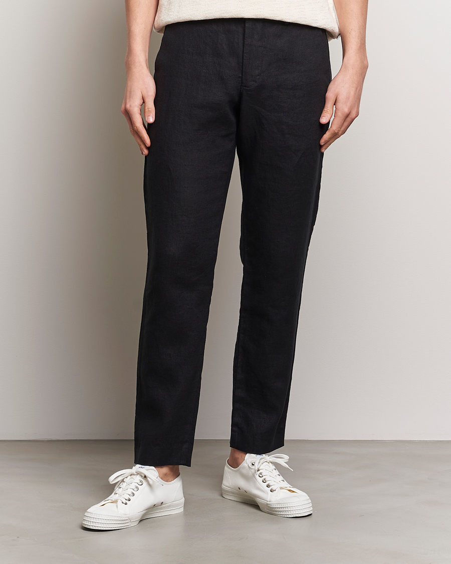Men | Clothing | NN07 | Theo Linen Trousers Black