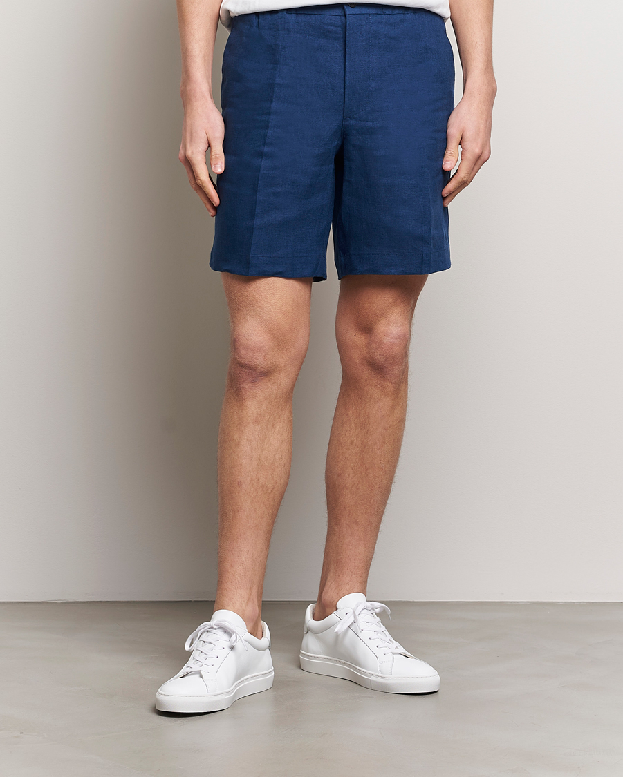 Men | Shorts | J.Lindeberg | Baron Linen Shorts Estate Blue