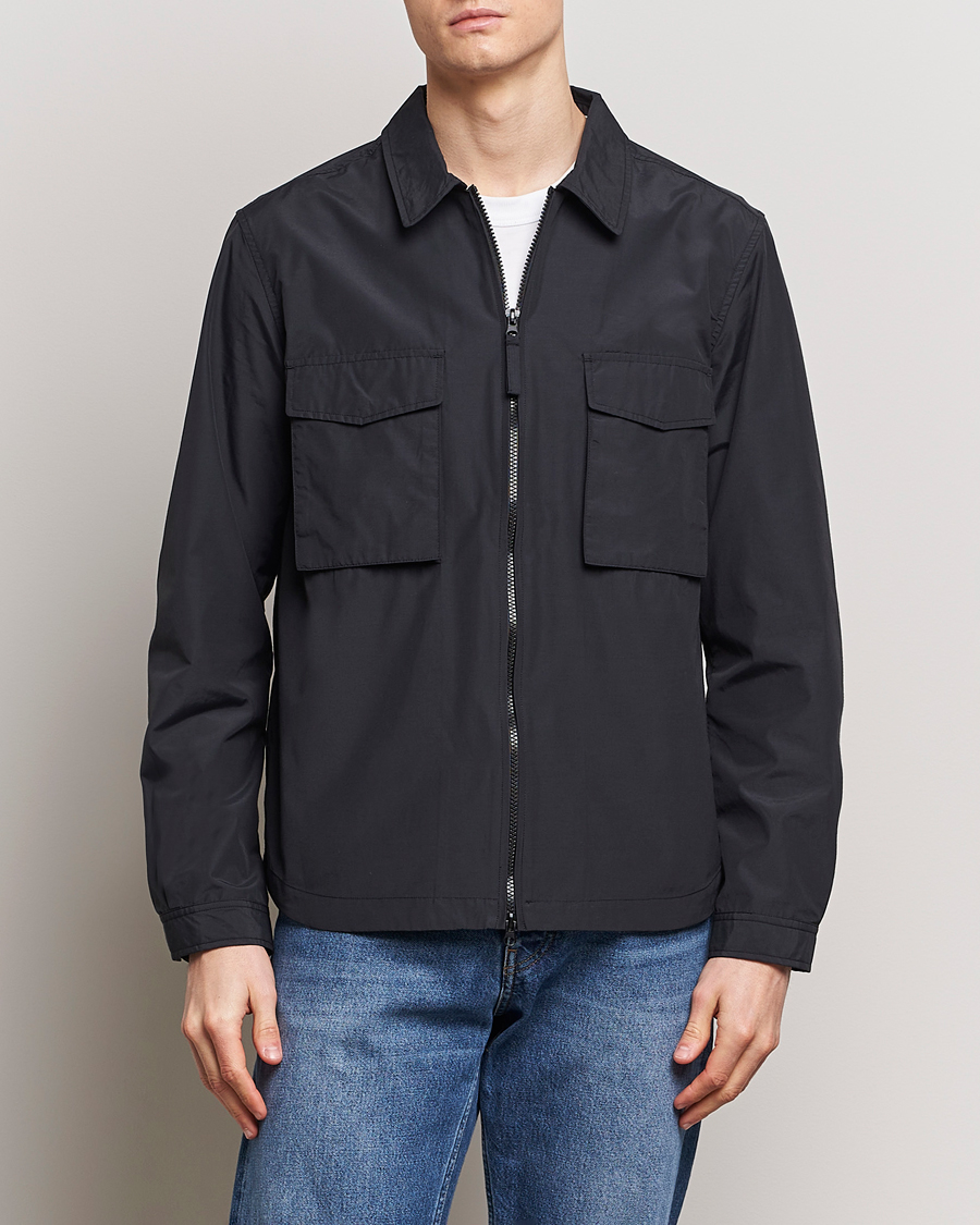 Men | Spring Jackets | A Day\'s March | Buxton Nylon Overshirt Black