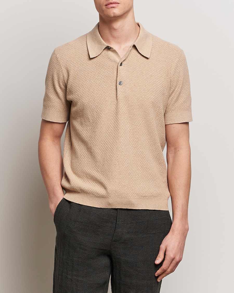 Men | Short Sleeve Polo Shirts | A Day\'s March | Rosehall Bric Polo Khaki