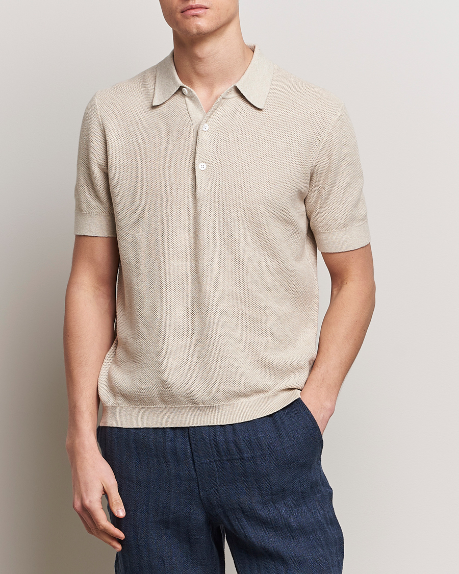 Men |  | A Day's March | Rosehall Popcorn Stitch Polo Sand