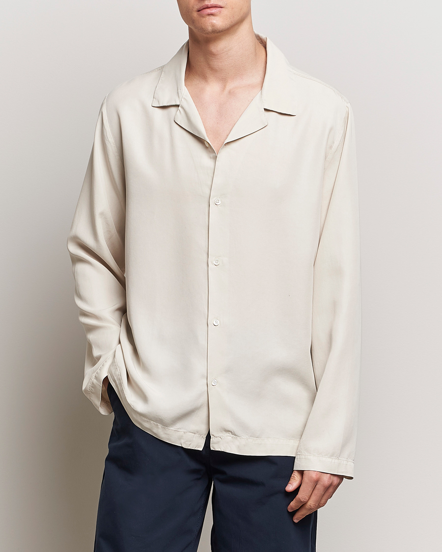 Men | Casual Shirts | A Day\'s March | Chase Camp Collar Lyocell Shirt Oyster