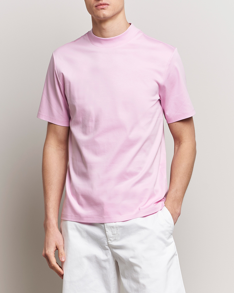 Men | J.Lindeberg | J.Lindeberg | Ace Mock Neck T-Shirt Pink Lavender