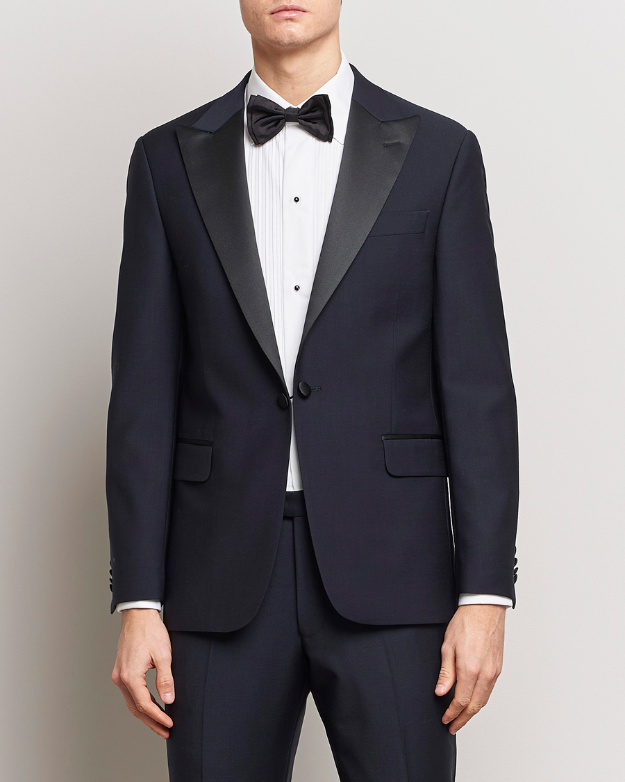 Men |  | Oscar Jacobson | Frampton Wool Tuxedo Suit Navy