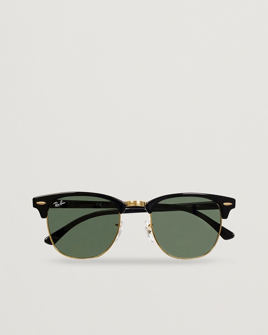 Ray-Ban Clubmaster Sunglasses Ebony/Crystal Green – Black