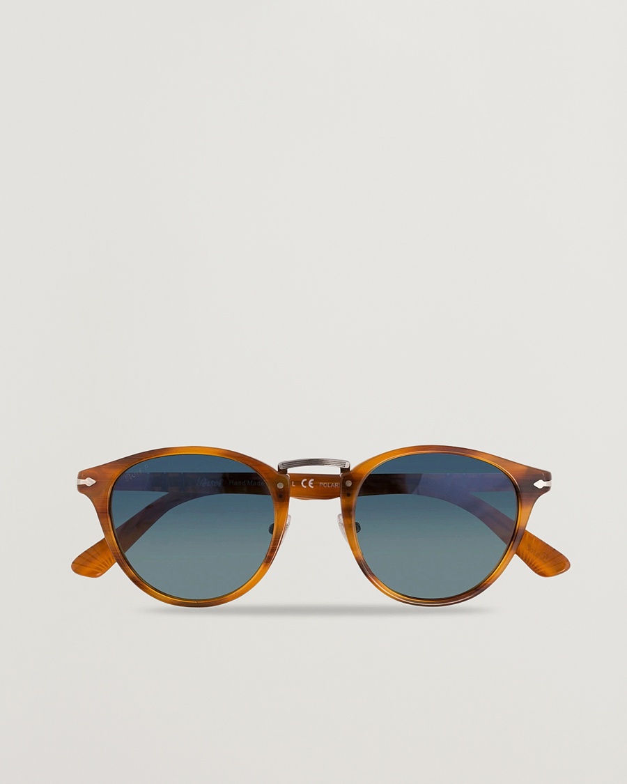 Persol 0PO3108S Polarized Sunglasses Striped Brown/Gradient Blue – Brown