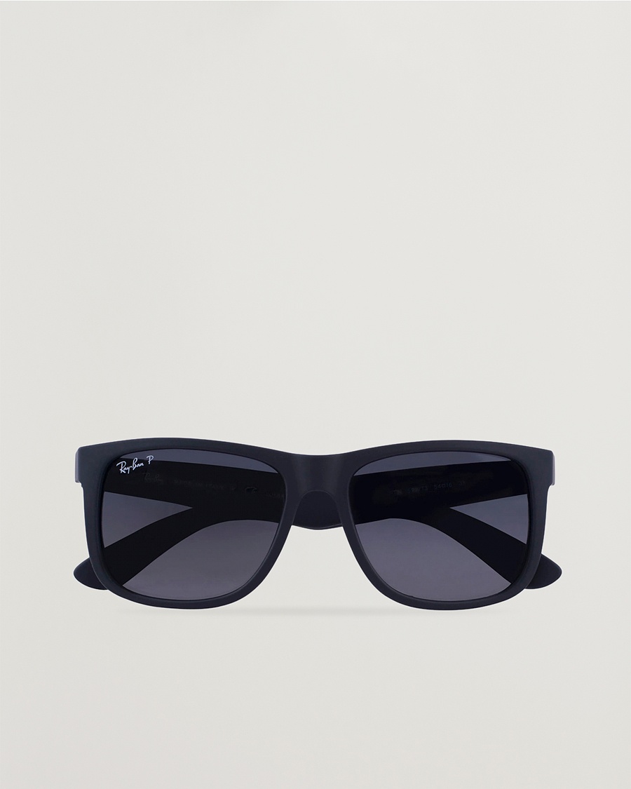 Ray-Ban 0RB4165 Justin Polarized Wayfarer Sunglasses Black/Grey – Black