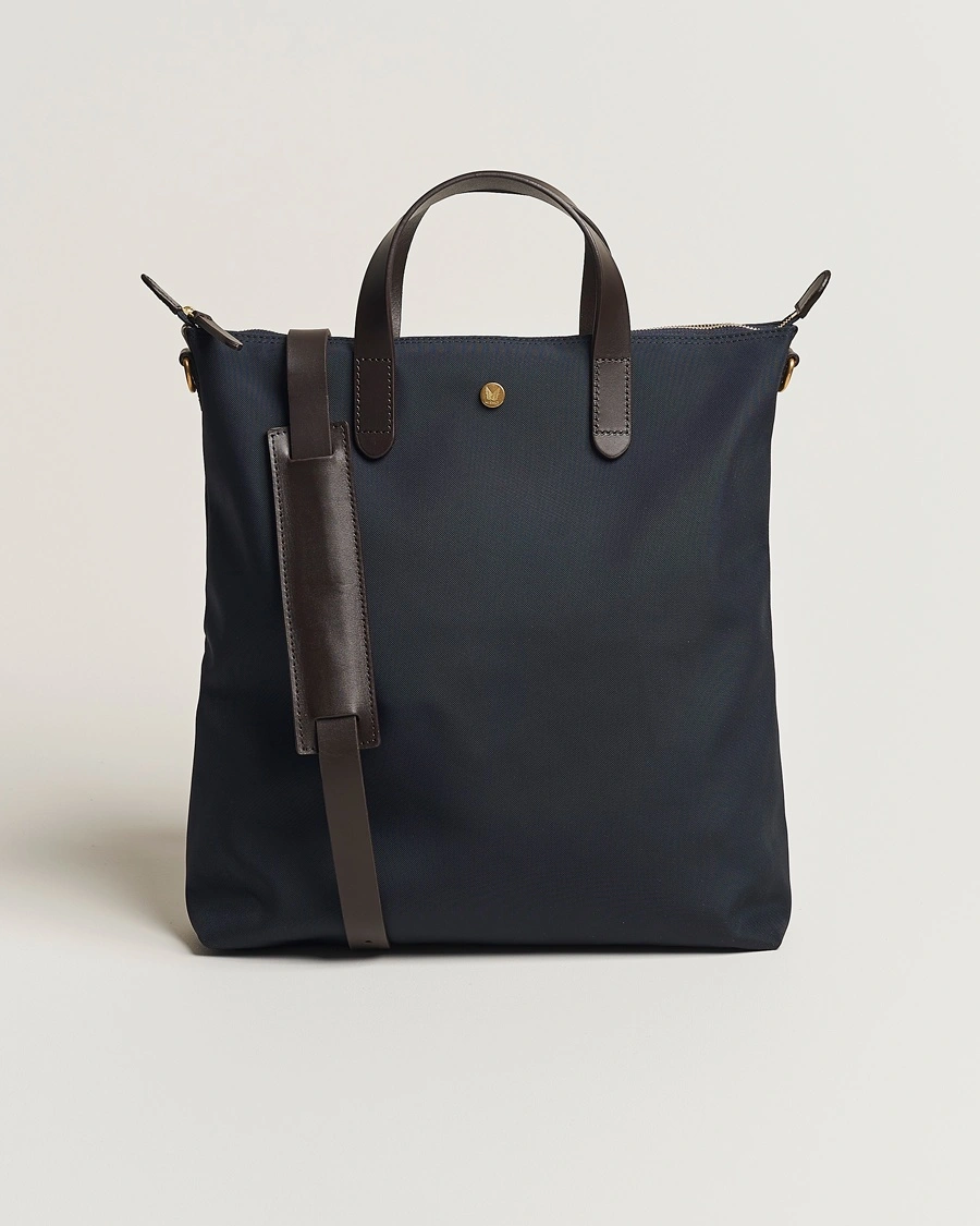 Mismo M/S Canvas Shopper Navy/Dark Brown – Blue