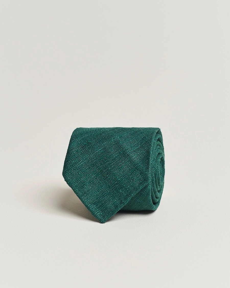 Drake's Drake'sSilk Tussah Handrolled TieGreen – Green