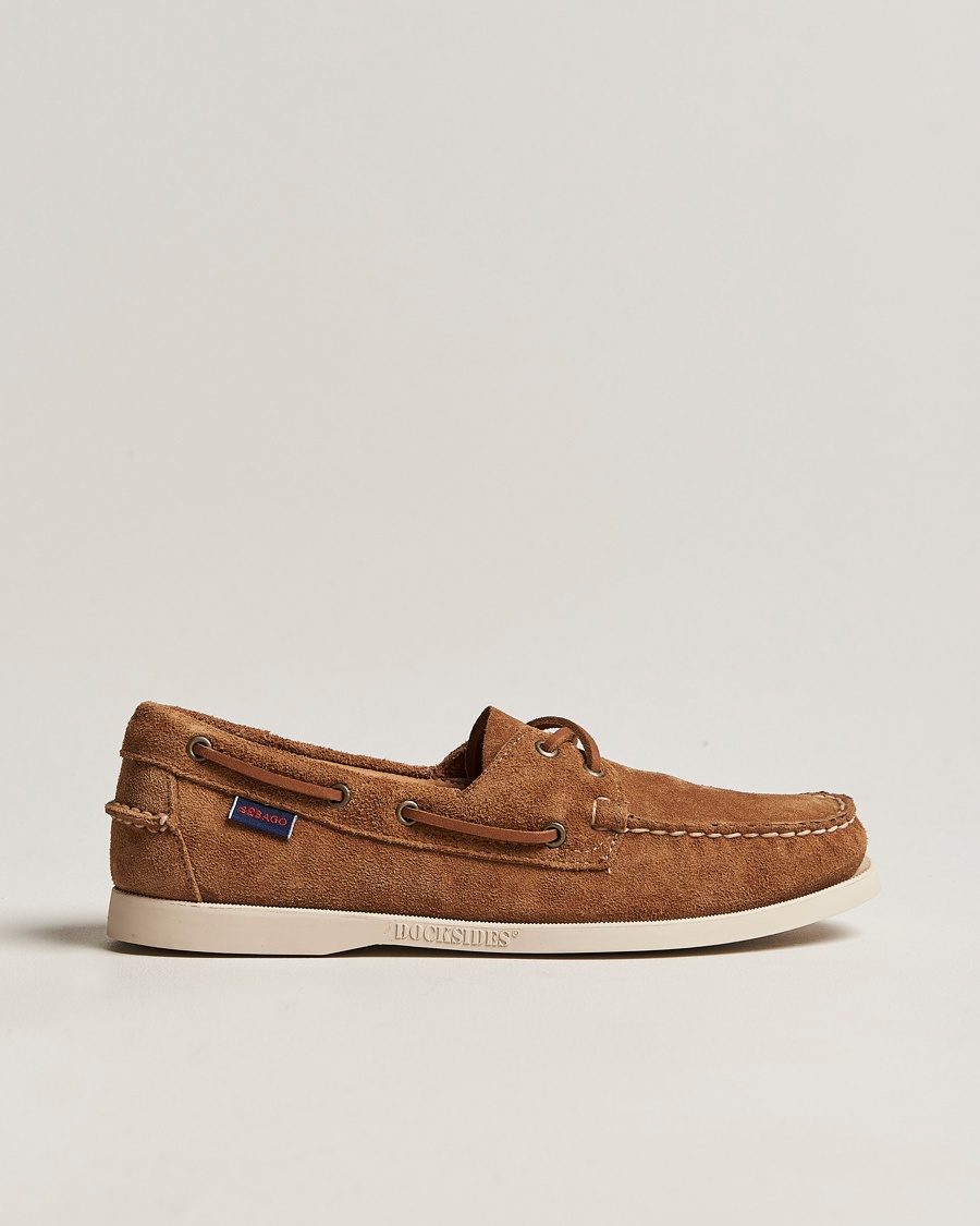 Sebago Docksides Suede Boat Shoe Brown Cognac – Brown