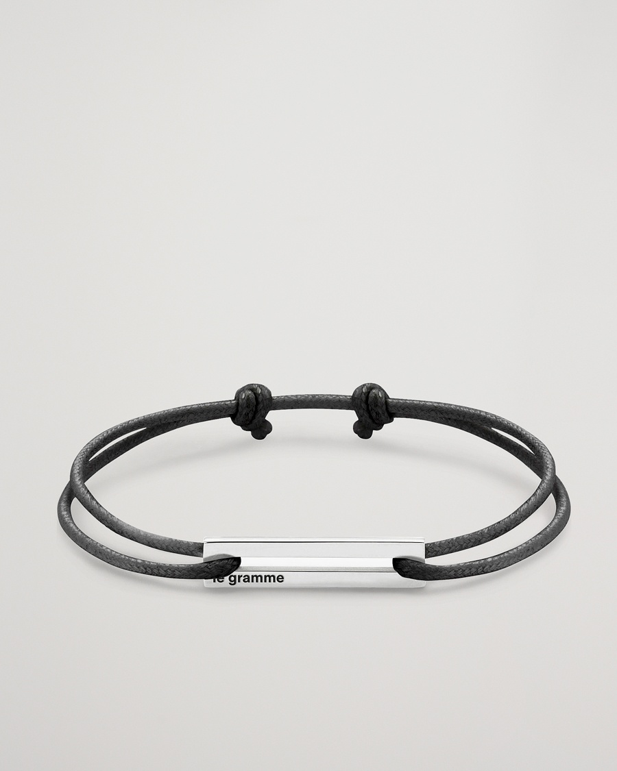 LE GRAMME Cord Bracelet Le 17/10 Black/Sterling Silver – Black
