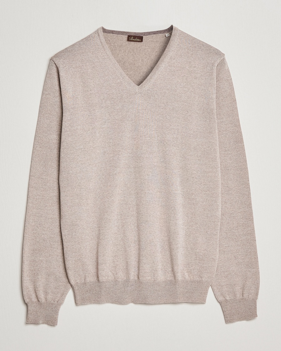 Stenströms Merino V-Neck Sand – Beige