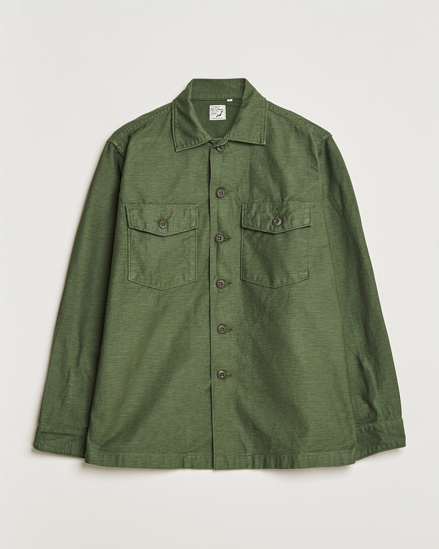orSlow Cotton Sateen US Army Overshirt Green – Green