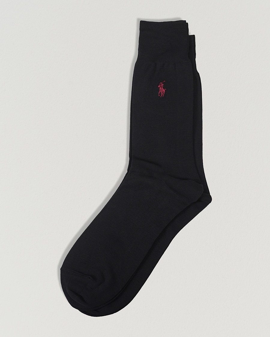 Polo Ralph Lauren 2-Pack Mercerized Cotton Socks Black – Black