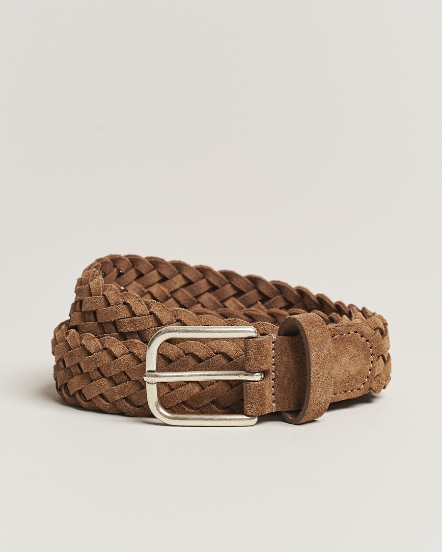 Anderson's Woven Suede Belt 3 cm Light Brown – Brown