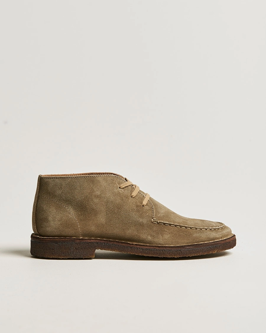 Drake's Crosby Moc-Toe Suede Chukka Boots Sand – Beige