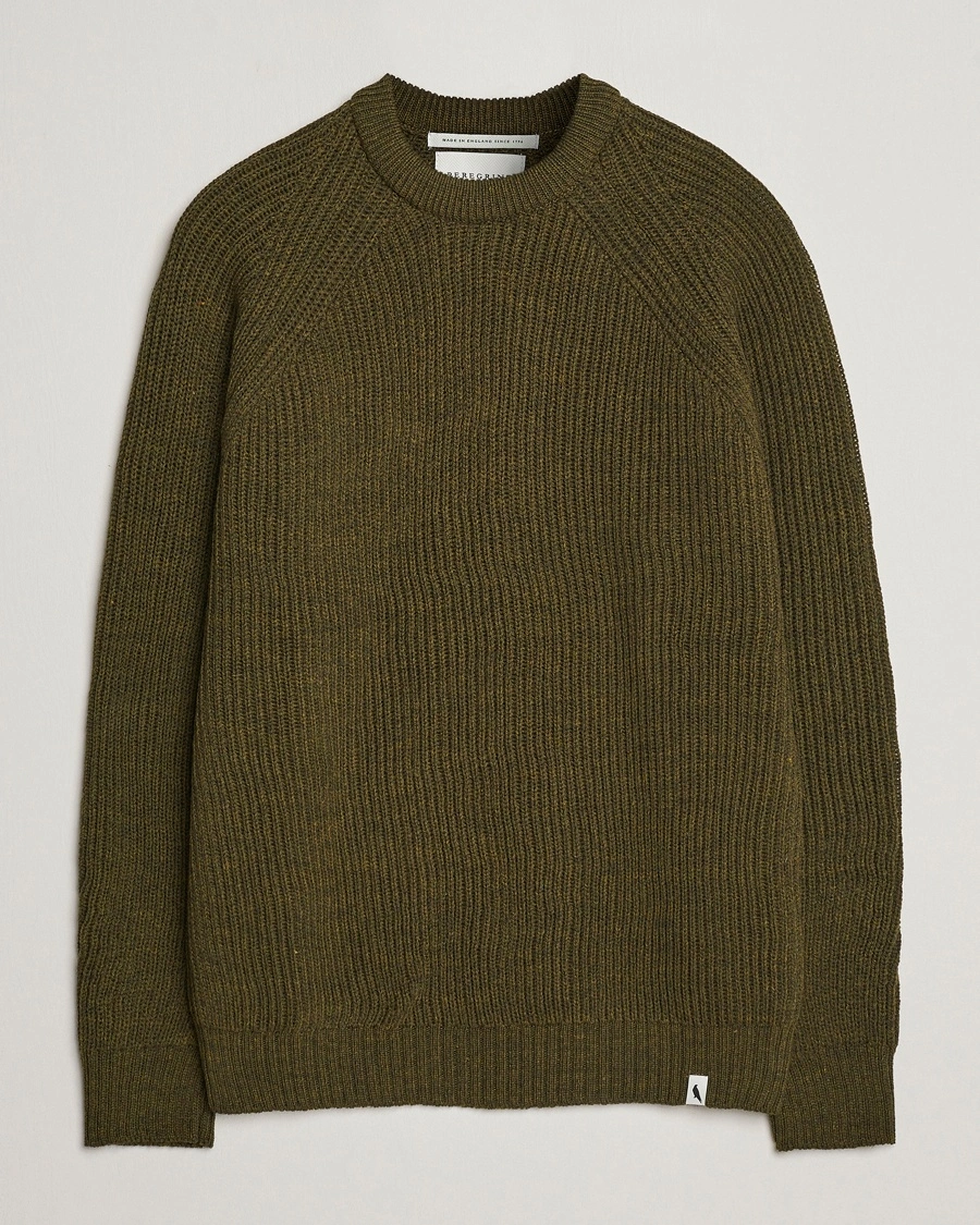Peregrine Ford Knitted Wool Jumper Olive – Green