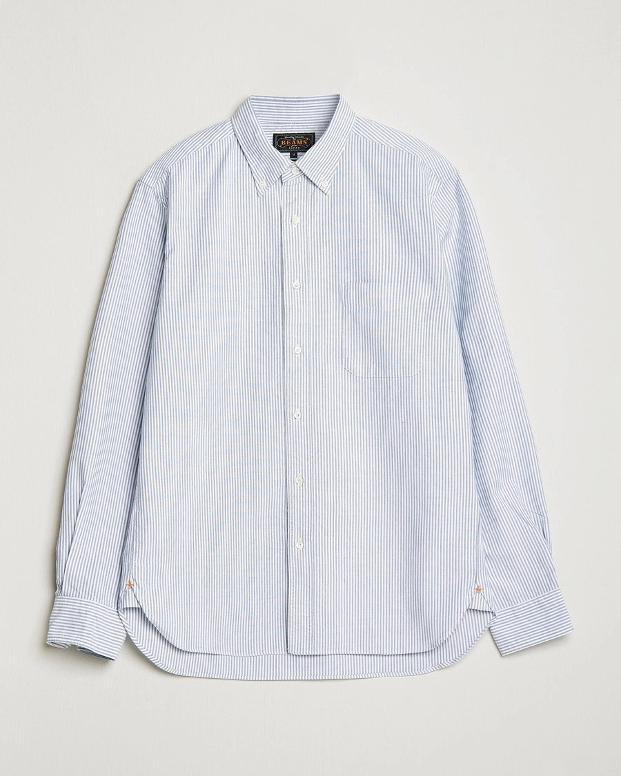 BEAMS PLUS Oxford Button Down Shirt Blue Stripe – Blue