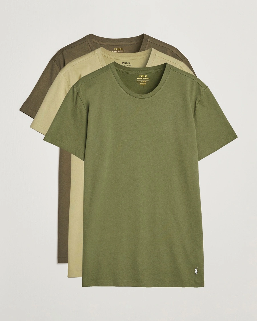 Polo Ralph Lauren 3-Pack Crew Neck T-Shirt Olive/Green/Dark Green – Green