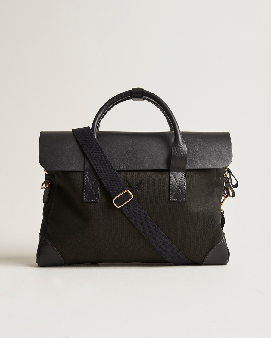 Bennett Winch Canvas Briefcase Black – Black