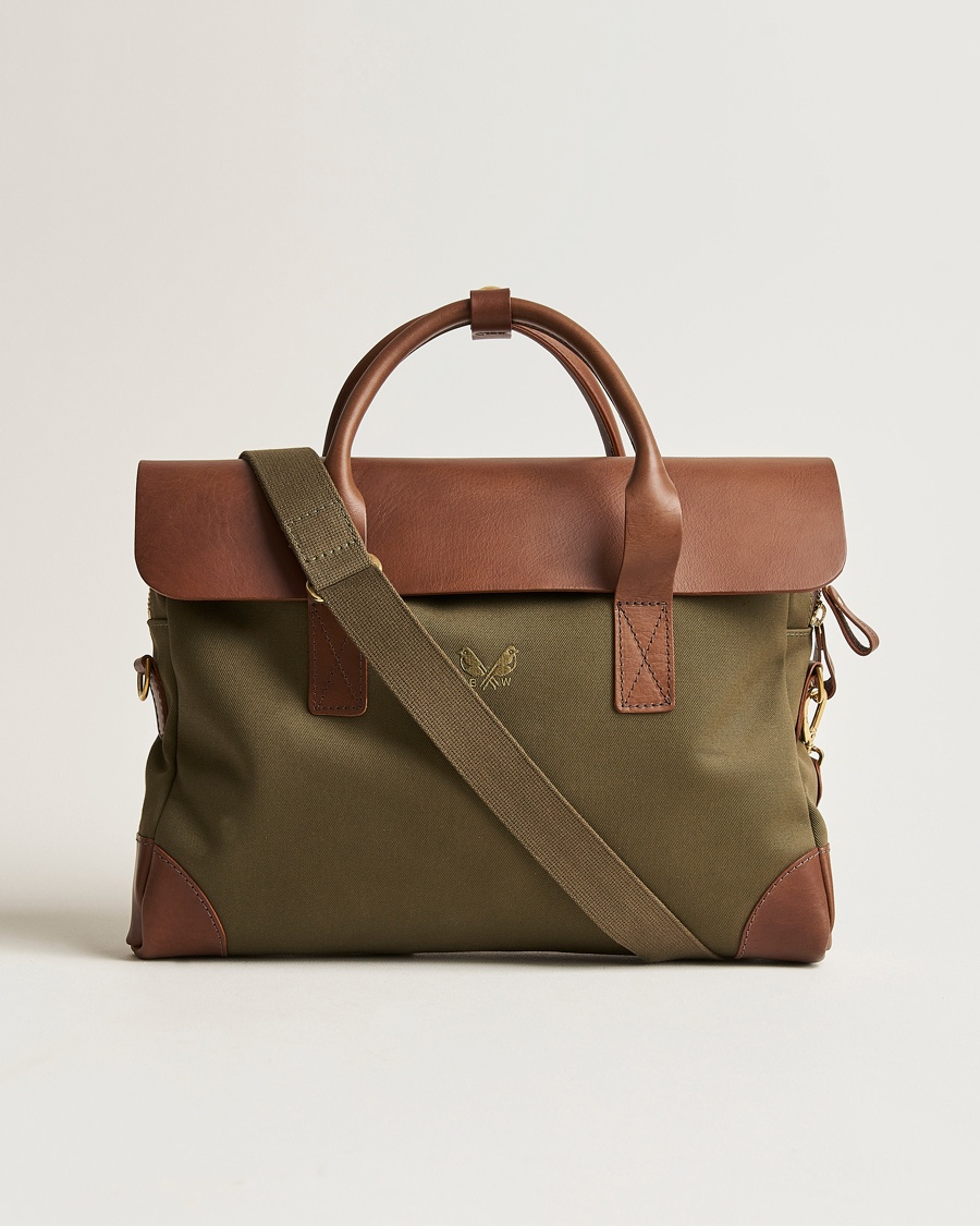 Bennett Winch Canvas Briefcase Olive – Green