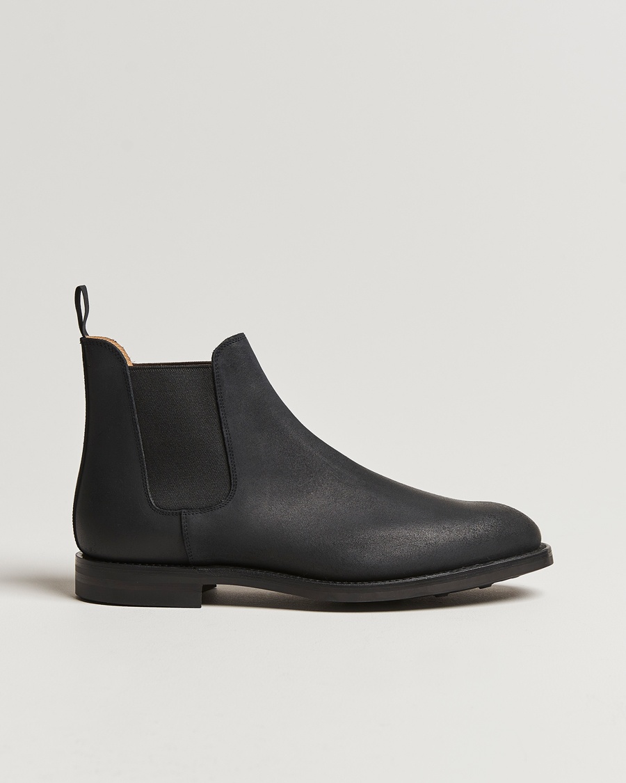 Crockett & Jones Chelsea 5 Black Rough-Out Suede – Black