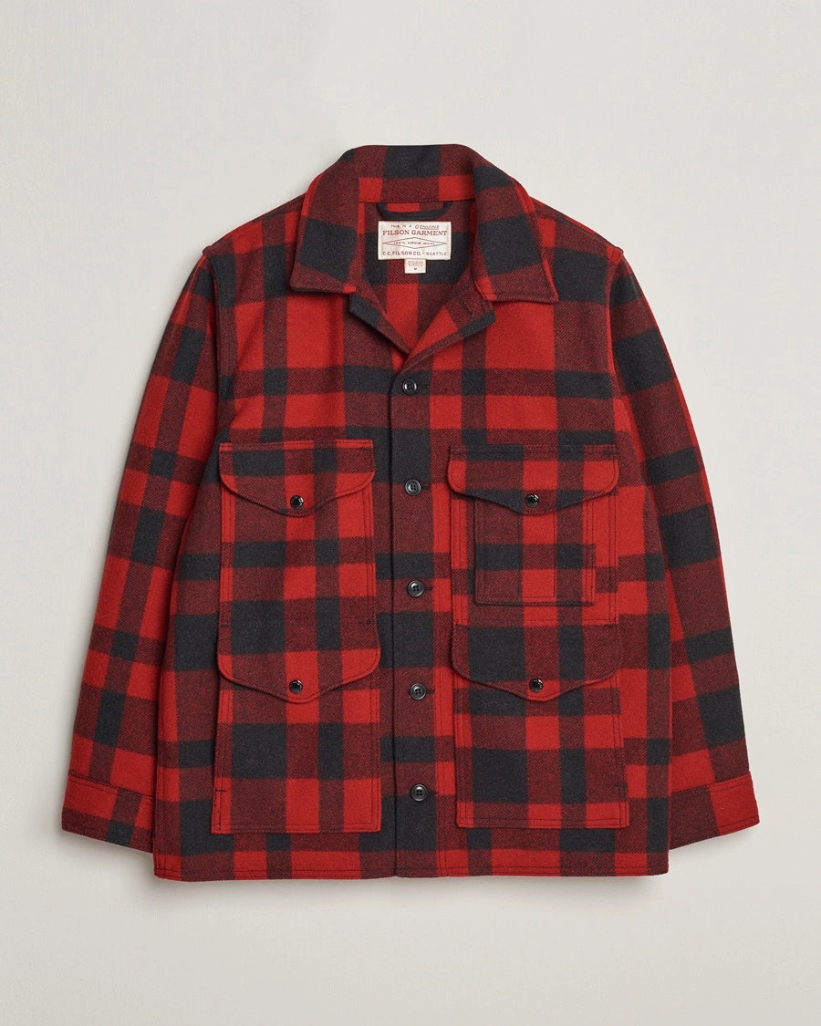 Filson Mackinaw Wool Cruiser Brick Red – Black