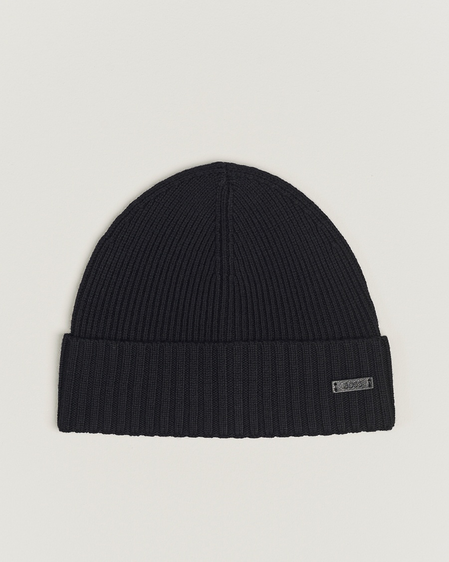 BOSS BLACK Fati Wool Beanie Black – Black