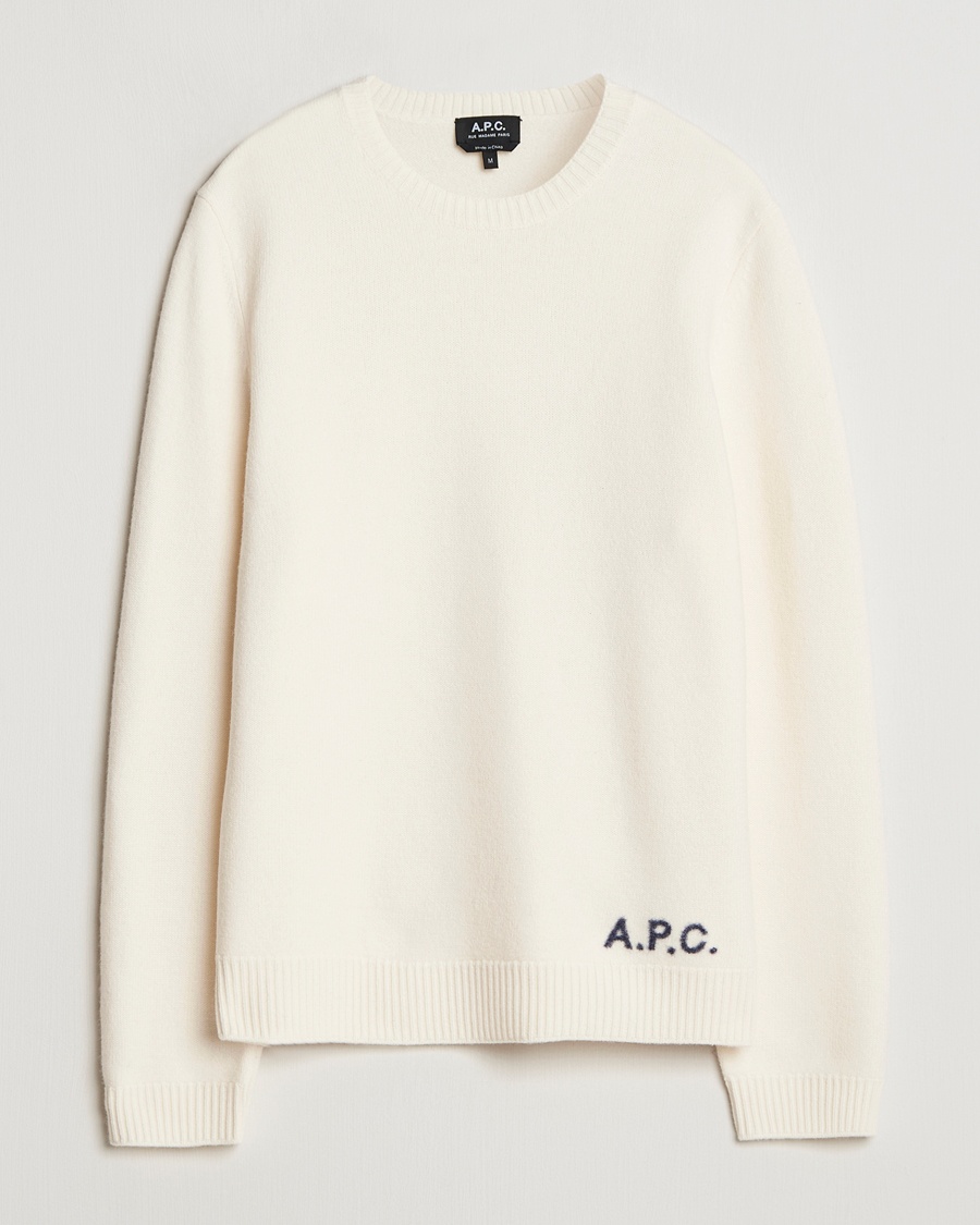 A.P.C. Edward Wool Knitted Sweater Ecru – White