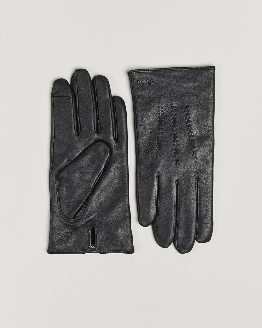 BOSS BLACK Hainz Leather Glove Black – Black
