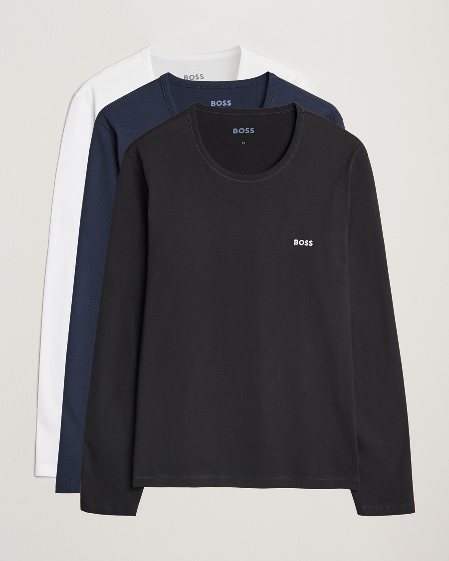 BOSS BLACK 3-Pack Long Sleeve T-Shirt White/Navy/Black – Multi-colour