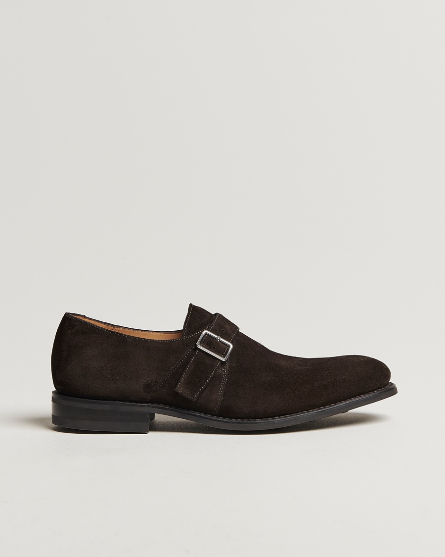 Loake 1880 357 Suede Single Monk Dark Brown – Brown