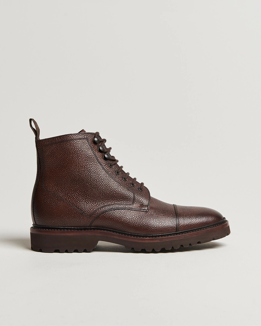 Loake Shoemakers Aquarius Grained Lightweight Boot Dark Brown – Brown