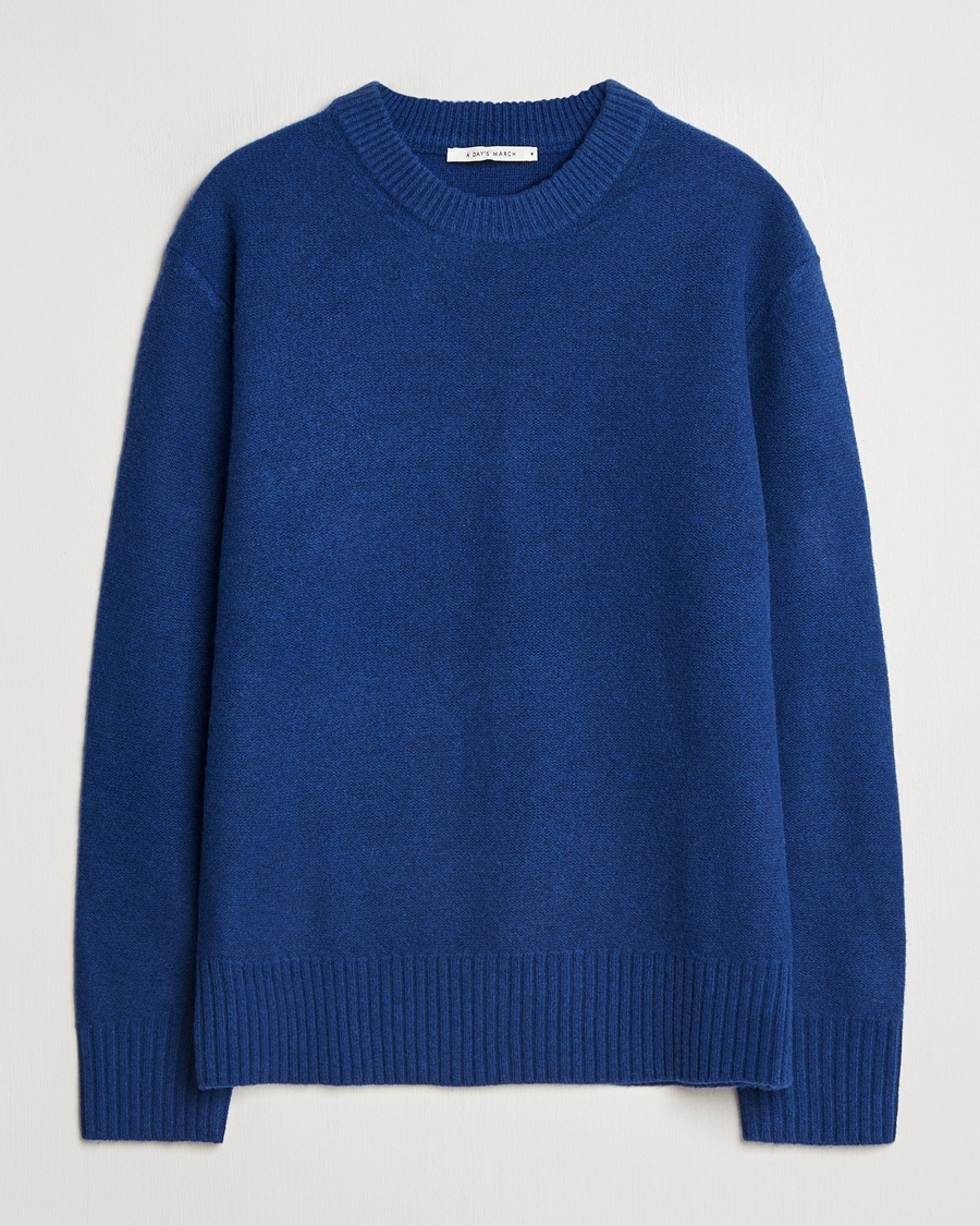A Day's March Tietar Boiled Merino Sweater Blue – Blue
