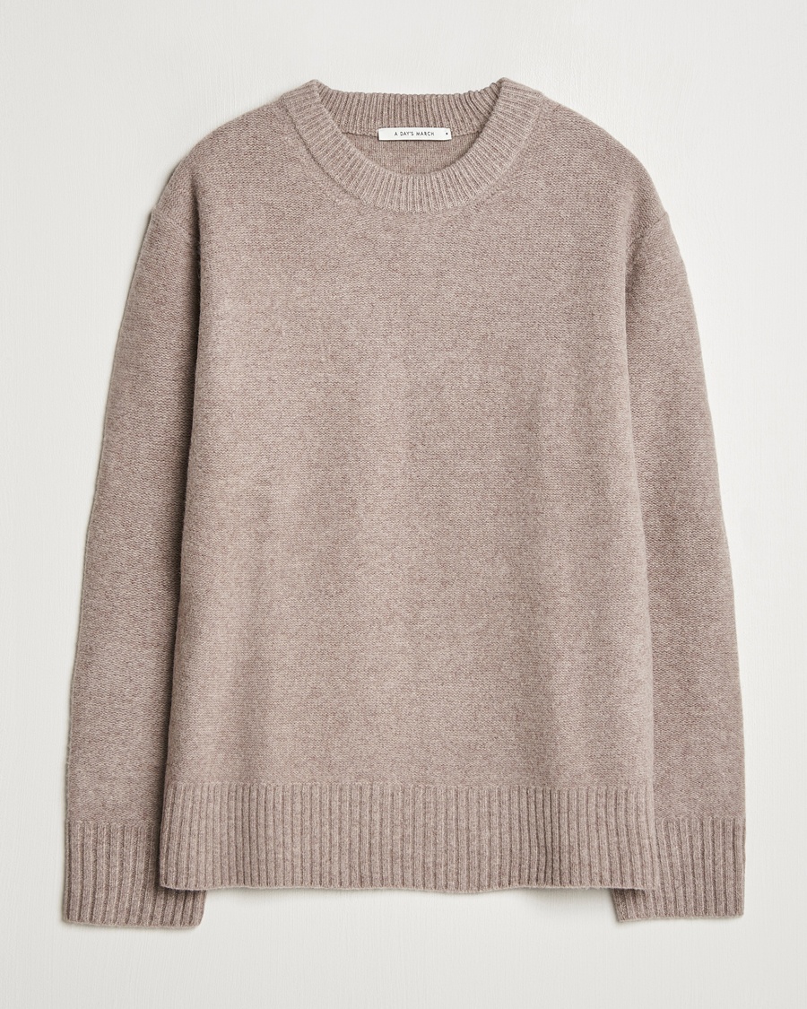 A Day's March Tietar Boiled Merino Sweater Taupe Melange – Beige