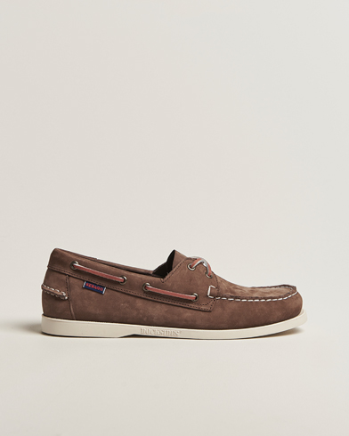 Sebago Docksides Portland Nubuck Boat Shoe Dark Brown – Brown