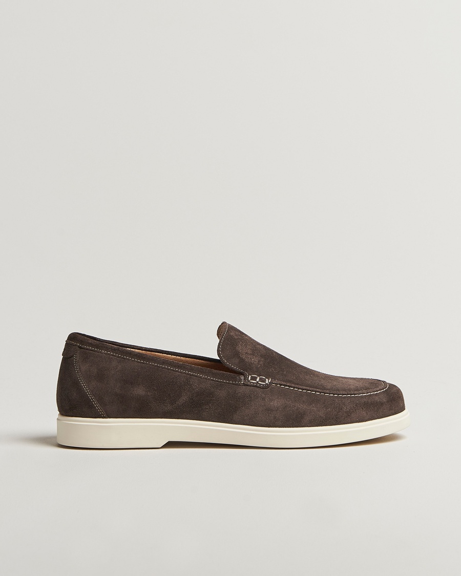Loake Shoemakers Tuscany Suede Loafer Anthracite – Brown