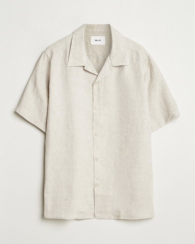 NN07 Julio Linen Resort Shirt Oat – Beige