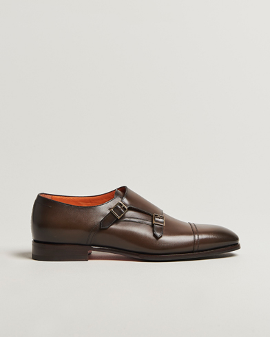 Santoni Adrian Double Monk Dark Brown Calf – Brown