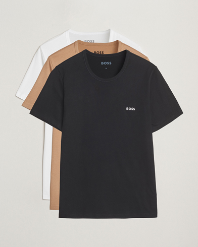 BOSS BLACK 3-Pack Crew Neck T-Shirt Beige/White/Black – Beige