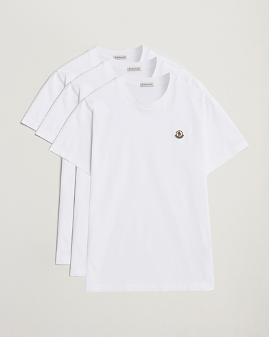 Moncler 3-Pack Logo T-Shirt White – White