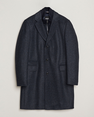 BOSS BLACK Hyde Wool Bib Coat Dark Blue – Blue
