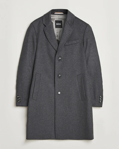 BOSS BLACK Hyde Wool Coat Medium Grey – Grey