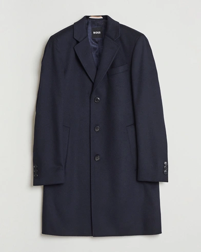BOSS BLACK Hyde Wool Coat Dark Blue – Blue