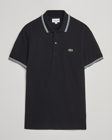 Lacoste Original Stripe Collar Polo Piké Black – Black