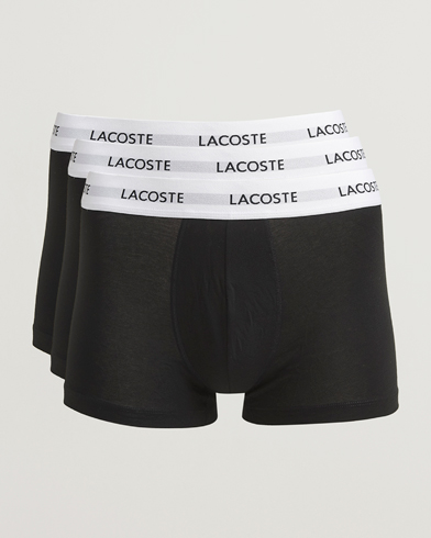 Lacoste 3-Pack Stretch Cotton Trunks Black – Black